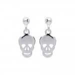 Boucles d oreilles Clous Argent 925 Rhodi Tte de Mort 9x5mm