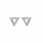 KBC - Boucles d'Oreilles Clous Argent 925 Rhodi Triangle Evid 6mm