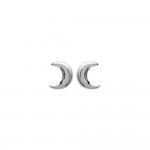 KBC - Boucles d'Oreilles Clous Argent 925 Rhodi Lune 5mm