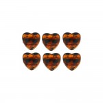 6 minis pinces cheveux Coeurs 1.8cm Plastique - Marron