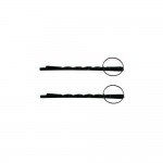 2 barrettes cheveux pingles fines torsades - Mtal Peint Noir - Cercle 14mm