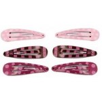 6 barrettes clic clac girly accessoire cheveux - tons roses