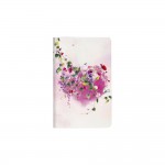Chacha - Carnet 7,5 x 12 cm - 48 pages Blanches - Tropical Fleurs Coeur Rose