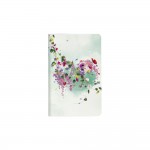 Chacha - Carnet 7,5 x 12 cm - 48 pages Blanches - Tropical Fleurs Coeur Vert