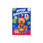 Carte De Voeux Enfant - Anniversaire Age de 1  7 ans - Ourson