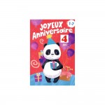 Carte De Voeux Enfant - Anniversaire Age de 1  7 ans - Panda