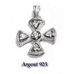 Pendentif argent 925 croix zirconium bijou