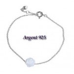 Bracelet argent 925  rose nacre blanche