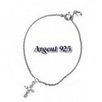 Bracelet argent 925 croix zirconium