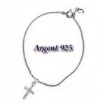 Bracelet argent 925 croix zirconium