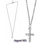 Collier argent 925 pendentif croix zirconium bijou