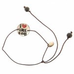 Titli - mini bracelet nacre teens- i love rock'n'roll- bijou artisanal