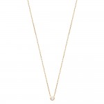 KBC - Collier Ras De Cou Plaqu Or Zirconium Solitaire Rond 5mm