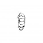 KBC Bague d'oreille Argent 925 Rhodi Strie 9 x 22 mm