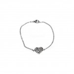 Bracelet Argent 925 Coeur Filigrane