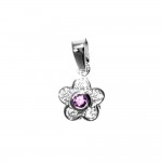 Pendentif Argent 925 Fleur Zirconium