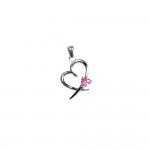 Pendentif Argent 925 Coeur Zirconium Rose