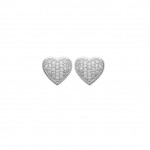 Boucles d oreilles Clous Argent 925 Rhodi Zirconium Coeurs