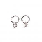 KBC - Boucles d'oreilles Argent 925 Croles 12mm Coeur 6mm