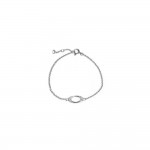 Bracelet Argent 925 Mdaille Ovale Zirconium