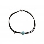 Bracelet Argent 925 Boule Strass turquoises