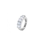 Bague Argent 925 Zirconium 6x4mm Bleu