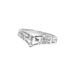 Bague Argent 925 Zirconium Triangle motifs trusques