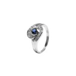 Bague Argent 925 Pierre Bleue 4mm Zirconium