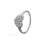 Bague Argent 925 Zirconium Coeur 12x9mm