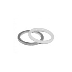 Bague 2 anneaux cramique blanche et Argent 925 Zirconium