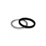 Bague 2 anneaux cramique noire et Argent 925 Zirconium