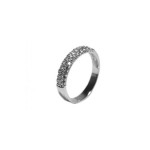 Bague  Argent 925 Rhodi Zirconium Anneau 4 mm