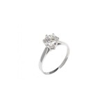 Bague Argent 925 Rhodié Zirconium 7mm Serti