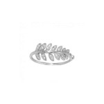 Bague Feuille Argent 925 Rhodi Zirconium