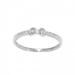 Bague Anneau Argent 925 Rhodié Zirconiums Anneau Infini 6x3mm
