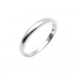 Bague Unisexe Anneau Argent 925 Rhodi 3mm  Homme Femme