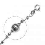 Chane Argent 925 Maille Boules 1 et 2 mm