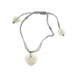 Kanikan - bracelet joli coeur jade blanc bijou artisanal