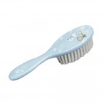 Accessoire Cheveux - Brosse Bb Poils Nylon Bleu dessin Cigogne - 15 x 4 cm