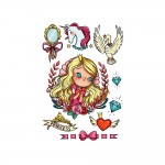 Tattoo' Mania - Planche 9 x 13 cm Tatouages phmres Enfant - Princesse Rose