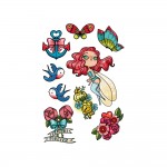 Tattoo' Mania - Planche 9 x 13 cm Tatouages phmres Enfant - Fe Rose