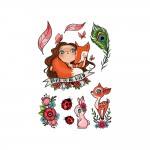 Tattoo' Mania - Planche 9 x 13 cm Tatouages phmres Enfant - Fort Rose