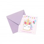 8 Cartes Invitation Enfant - C'est Mon Anniversaire - Licorne Festive