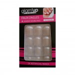 Faux Ongles + Adhsifs - Bout French Manucure Blanc Coeurs Argentes