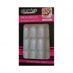 GLAM UP - Faux Ongles Bout Carr + Adhsifs - Blanc