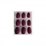 Faux Ongles + Adhsifs - Bout Arrondi - Bordeaux Mat + Stickers