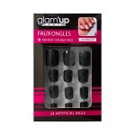 GLAM UP - Faux Ongles + Adhsifs - Noir