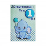 Carte De Voeux Enfant - Anniversaire - 1 An Garon