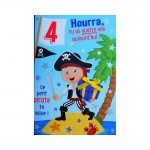 Carte De Voeux Enfant - Anniversaire - 4 Ans Garon