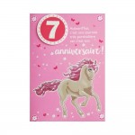 Carte De Voeux Enfant - Anniversaire - 7 Ans Fille